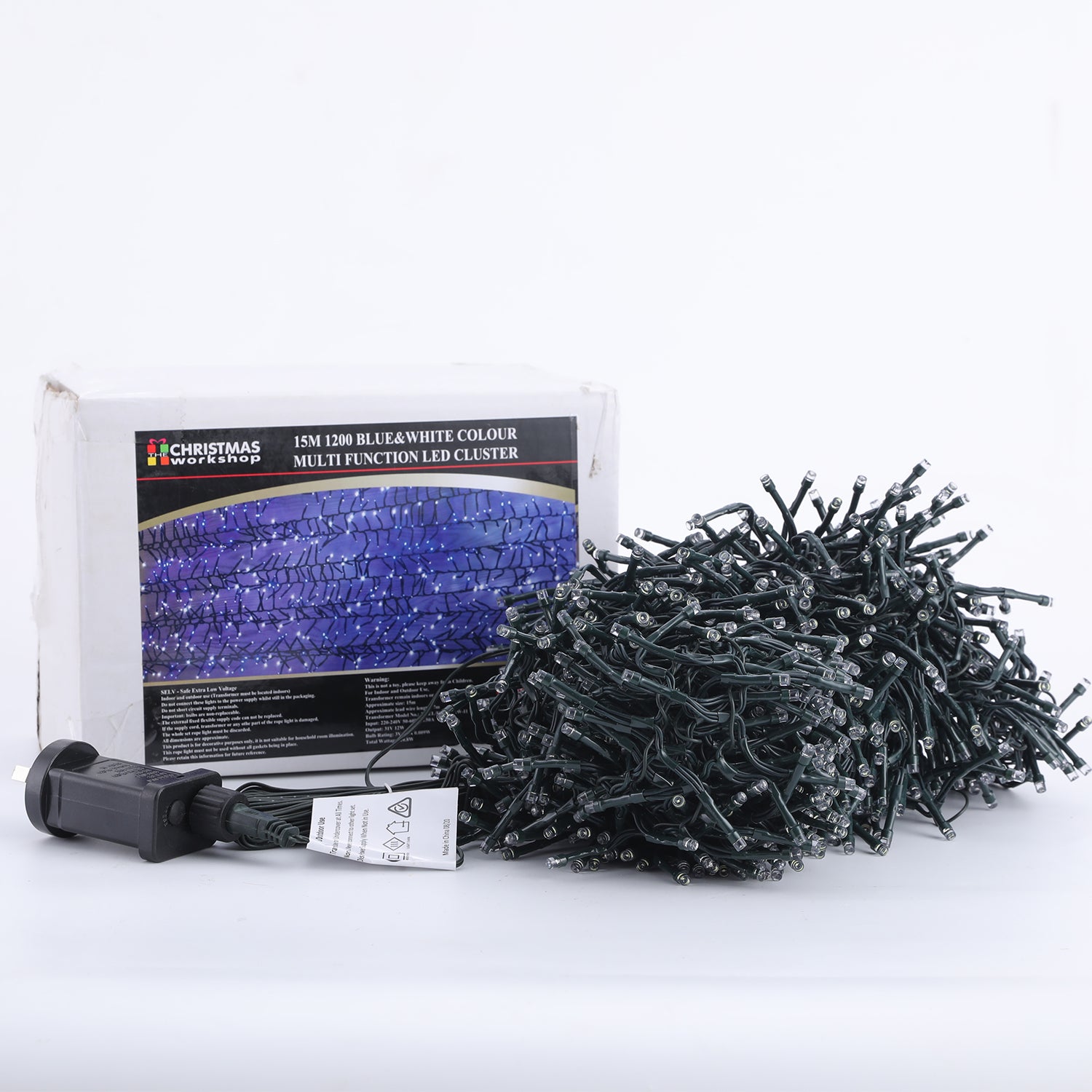 Samland 1200 Led Cluster Fairy Light Blue White For Christmas Decoration - Image 2