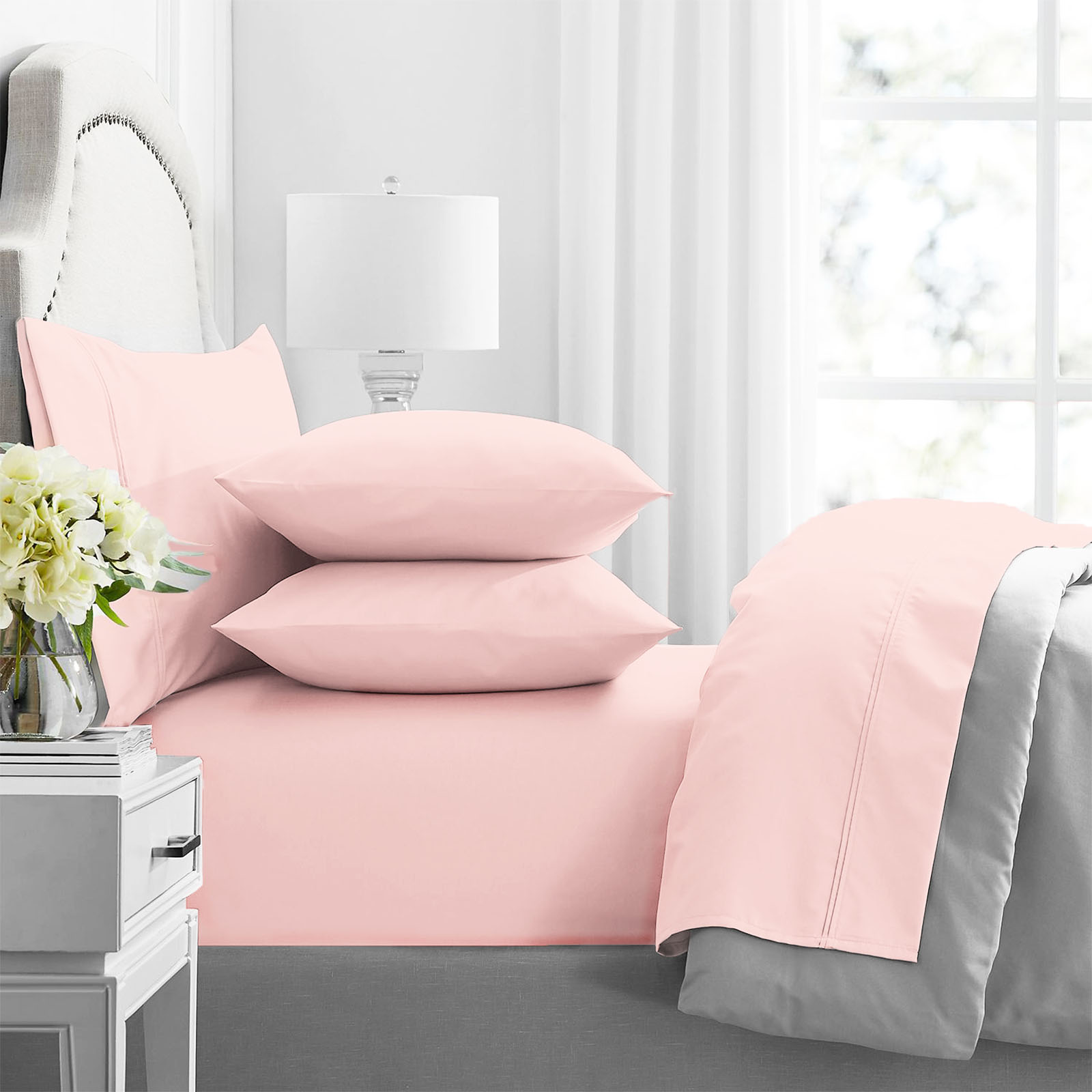 Premium 1000 Thread Count Egyptian Primrose Cotton Sheet Sets by Renee Taylor Queen - Image 1