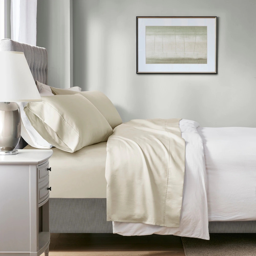 700 TC Tencel Lyocell Fibre & Cotton Ivory Double Sheet Set by Renee Taylor - Image 1