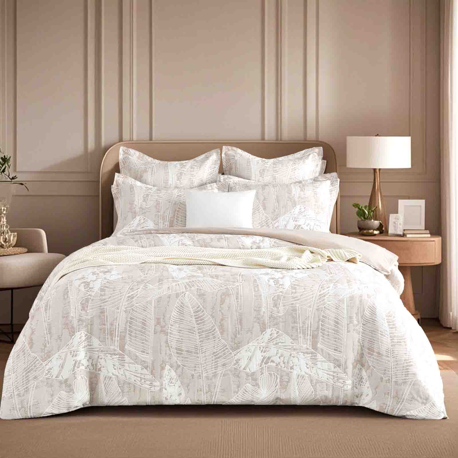 Panache Wood Jacquard King Quilt Cover Set by Renee Taylor - Image 1