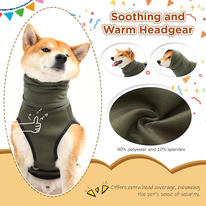 Pet Products Dog Anxiety Vest and Coat, Vet Visits and Separation - Keep Pet Calm, Dog Jacket for Thunder, Fireworks, Anti Anxiety Vest for Dogs and Cat Body and Ear，Dark blue，XS - Image 4