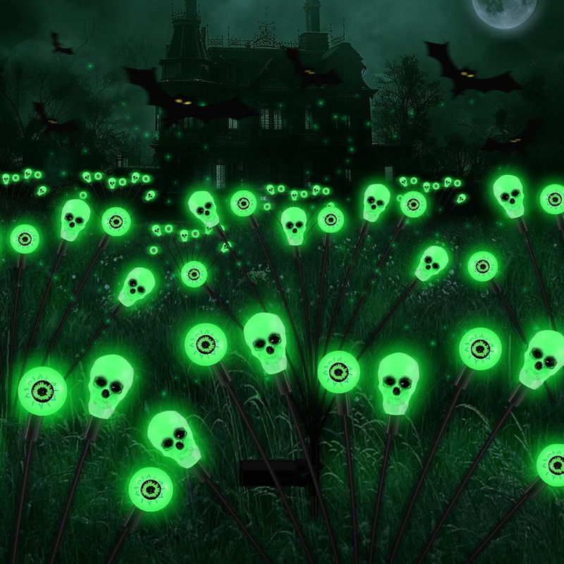 Halloween Decorations Outdoor, Scary Eyeball Lights,4PACKS 32LED,IP65 Waterproof,Halloween Decor for Garden/Yard/Patio/Lawn/Pathway(Green) - Image 1