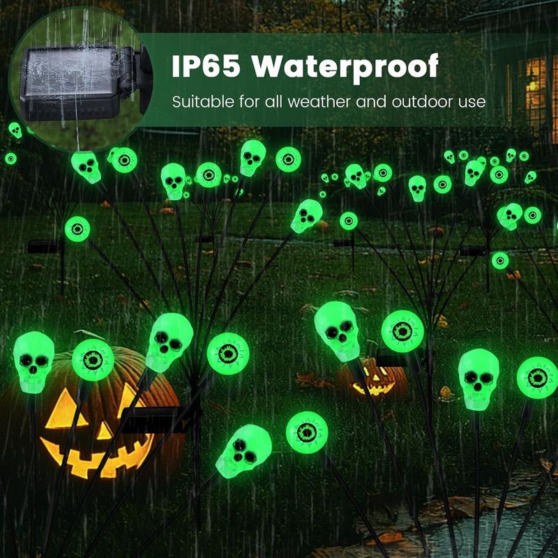 Halloween Decorations Outdoor, Scary Eyeball Lights,4PACKS 32LED,IP65 Waterproof,Halloween Decor for Garden/Yard/Patio/Lawn/Pathway(Green) - Image 2