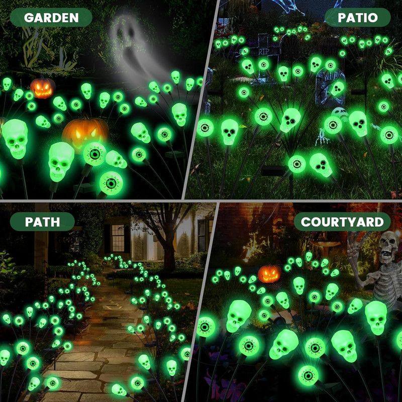 Halloween Decorations Outdoor, Scary Eyeball Lights,4PACKS 32LED,IP65 Waterproof,Halloween Decor for Garden/Yard/Patio/Lawn/Pathway(Green) - Image 5