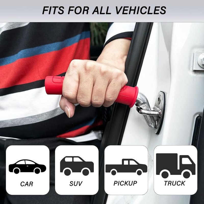 Auto Cane Portable Vehicle Support Handle, Car Door Assist Bar, Supports up to 300 Pounds, Car Door Handle for Elderly(1, Red) - Image 5