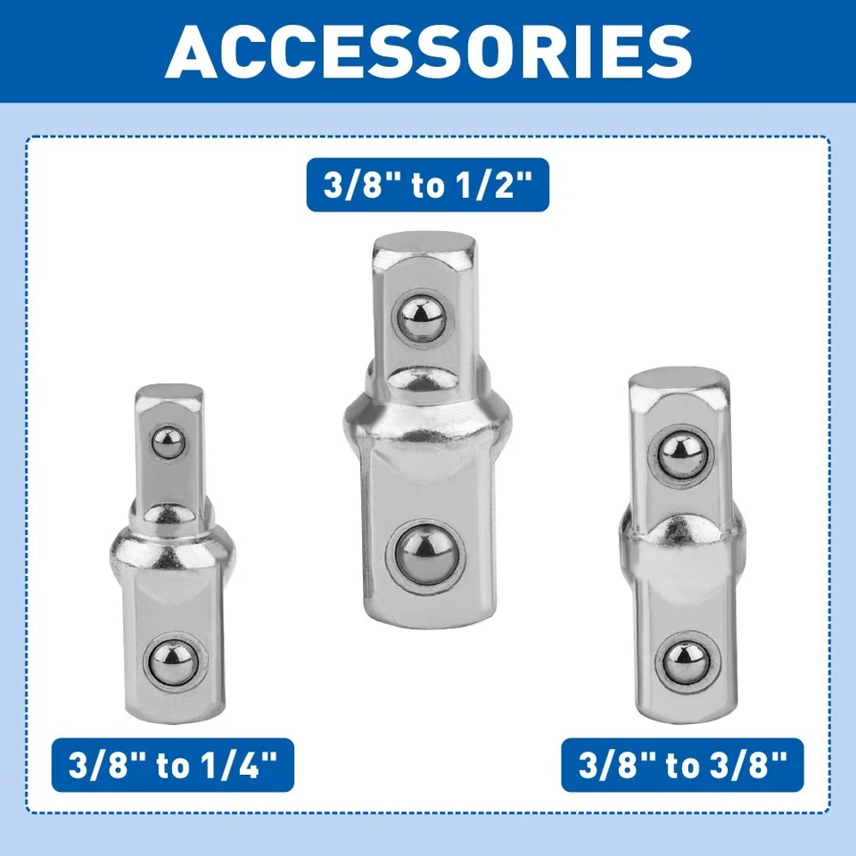 Extension Wrench Set Offset Ratchet Spanner Extender With Drive Adapters Socket - Image 4