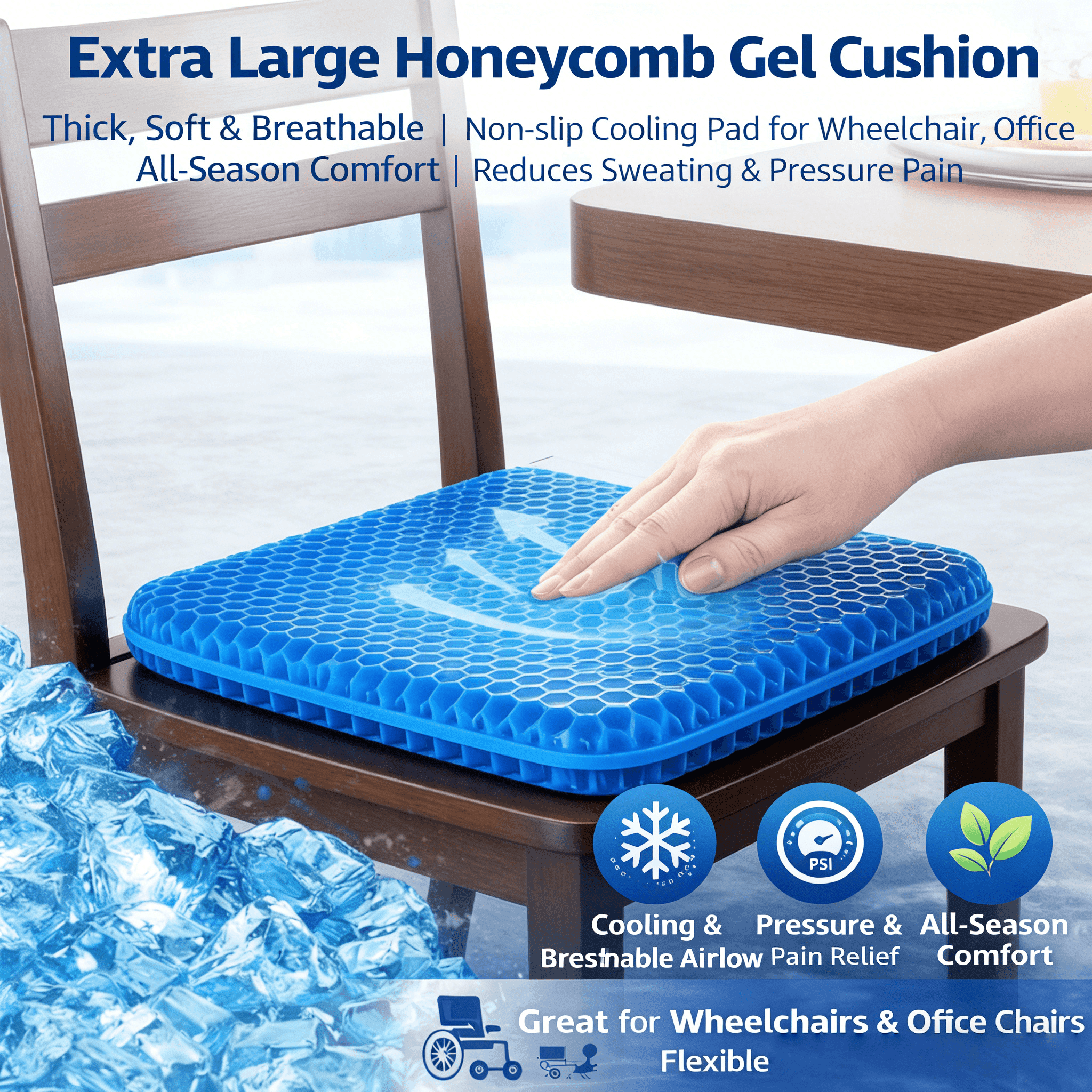 sofa seat cushion, gel cushion, breathable cushion, pain relief cushion, honeycomb cushion, Australian sofa accessory - Image 7