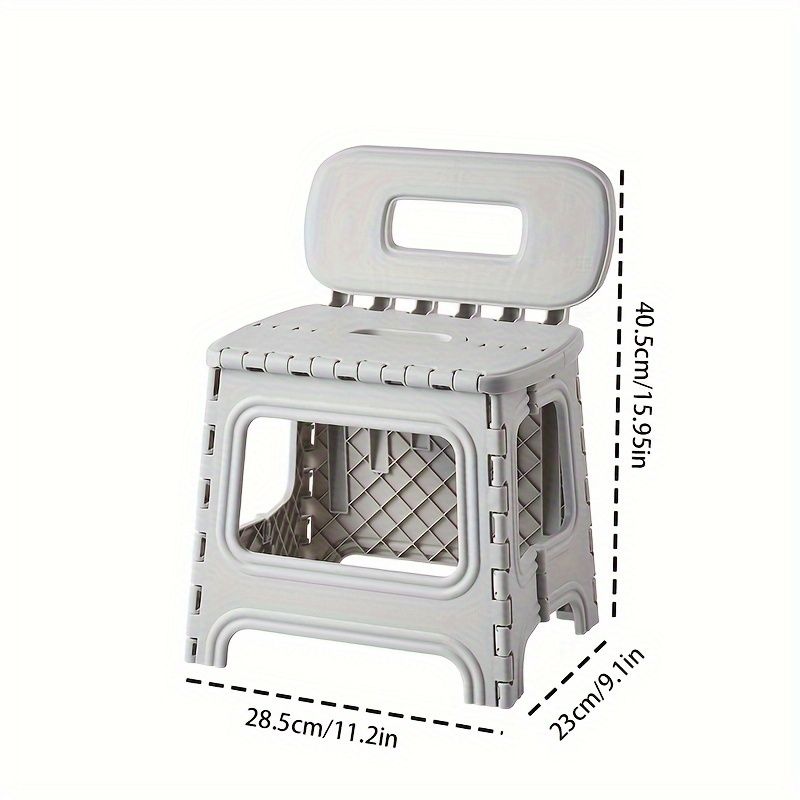 folding plastic stool, stool with backrest, portable stool, durable stool, comfortable seating, extra seating, step stool, camping stool, Australian home, space-saving furniture - Image 2