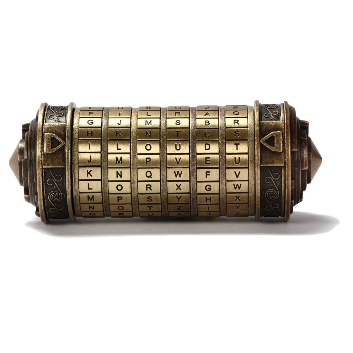 Da Vinci Code, Lock Cylinder, Puzzle, Gift, Valentine's Day Gift, Christmas Gift, Birthday Gift, Australian Puzzle, Brain Teaser, Code Breaking - Bronze - Size L - Image 1