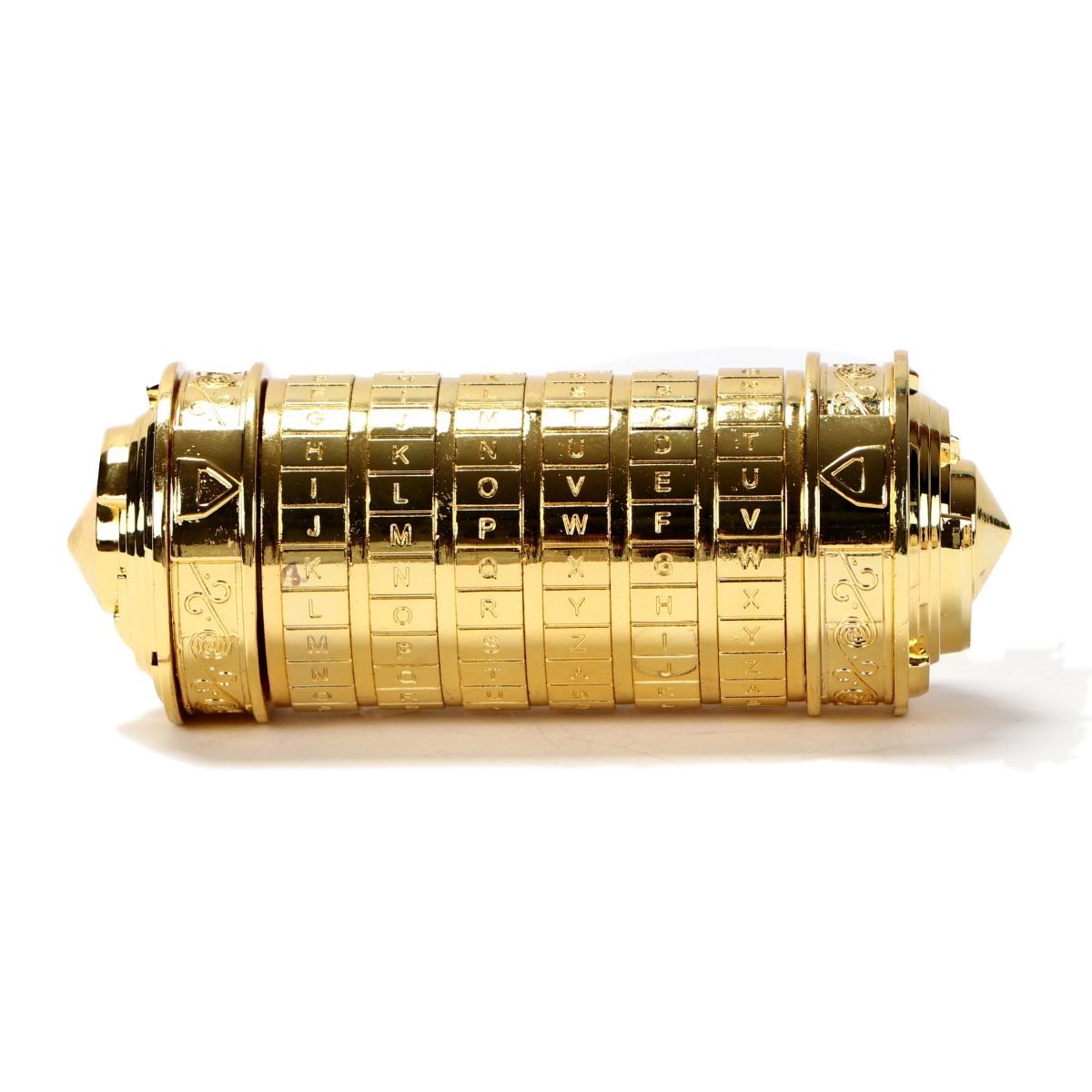 Da Vinci Code, Lock Cylinder, Puzzle, Gift, Valentine's Day Gift, Christmas Gift, Birthday Gift, Australian Puzzle, Brain Teaser, Code Breaking - Gold - Size L - Image 1