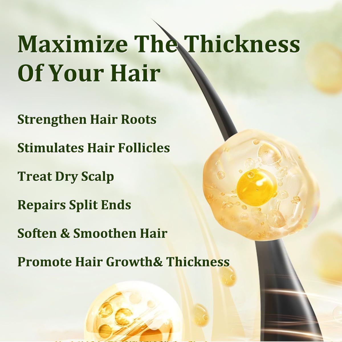 natural hair mask, soft hair, smooth hair, strengthen hair roots, stimulate hair follicles, treat dry scalp, repair split ends, promote hair growth, hair thickness, healthy hair, Australian hair care - Yellow - Size 120ml-2pcs - Image 2