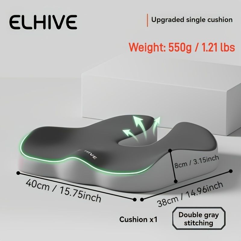 ELHIVE, upgraded single cushion, sitting comfort, ergonomic support, back support, pressure relief, office chair cushion, car seat cushion, health and wellness, portable cushion, durable cushion, Australian market - Image 8