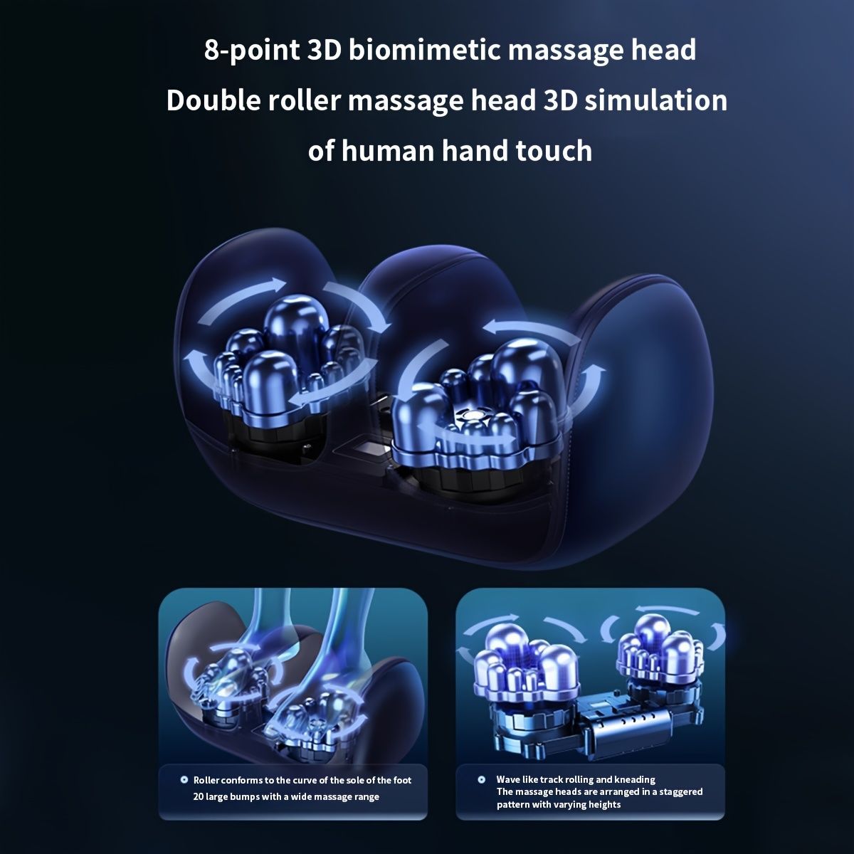 Foot Massager Heating Massager Multiple Modes 20 Massage Heads Foot Massage - Navy - Size Australian - standard - Image 3