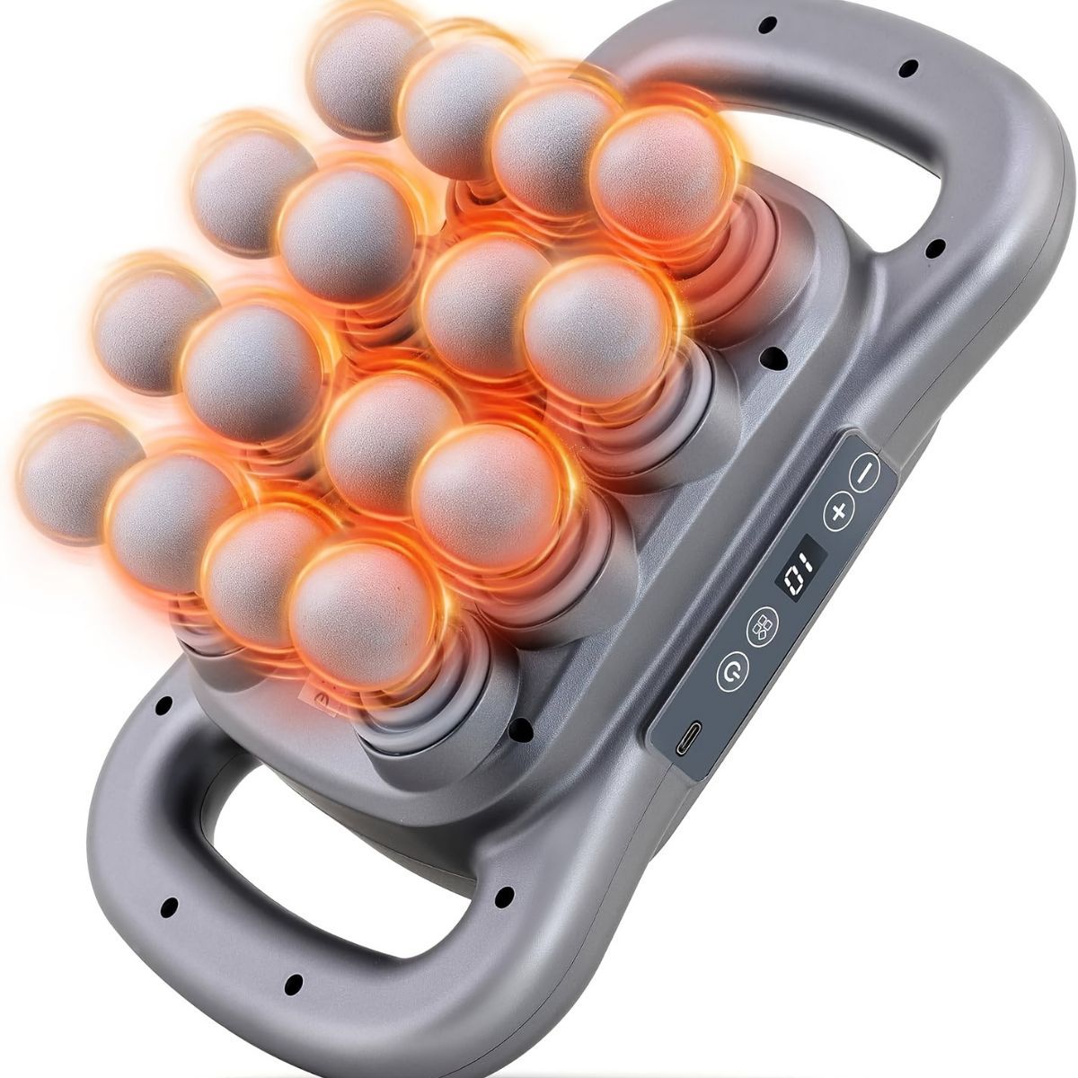 16-head massage gun, deep-tissue massager, electric massage tool, 9 modes, 9 intensity levels, quiet muscle massager, body muscle massage, percussion massager, muscle recovery, self-care - Starry-sky color - Size Sixteen pieces - Image 6