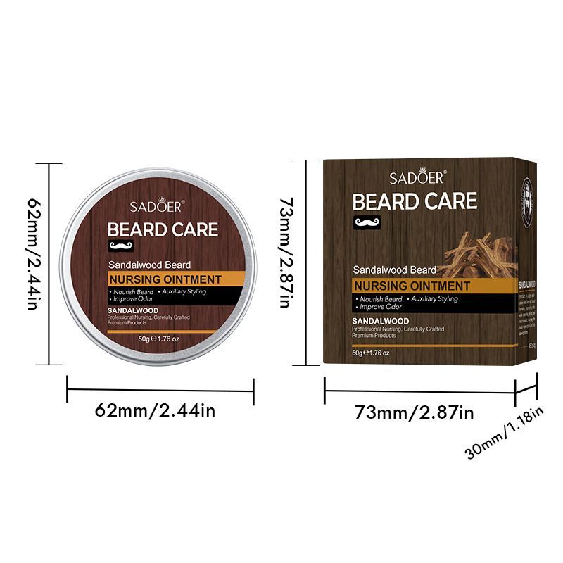 sandalwood beard ointment, beard care Australia, hydrate beard, nourish beard, flexible beard, beard moisturiser, odour control beard, Australian beard product, beard grooming, sandalwood beard balm - Yellow - Size 50g-2pcs - Image 6