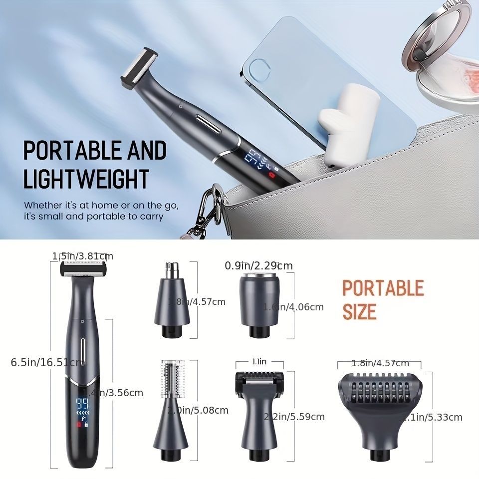 Women'S Hair Remover 7-In-1 Hair Remover Body Hair Removal Facial Hair Removal - Black - Size SET - Image 7