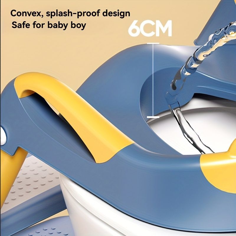 children's toilet trainer, toilet assistance ladder, portable toilet seat, PVC cushion, foldable design, anti-slip, splash-proof, potty training seat, toddler toilet ladder, kids bathroom accessory - Gray - Size PVC - Image 7