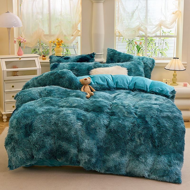 Tie-Dye Bedding Set Three-Piece Bedding Set Soft Bedding Trendy Bedding Home - Coffee - Size 200*240cm - Image 7