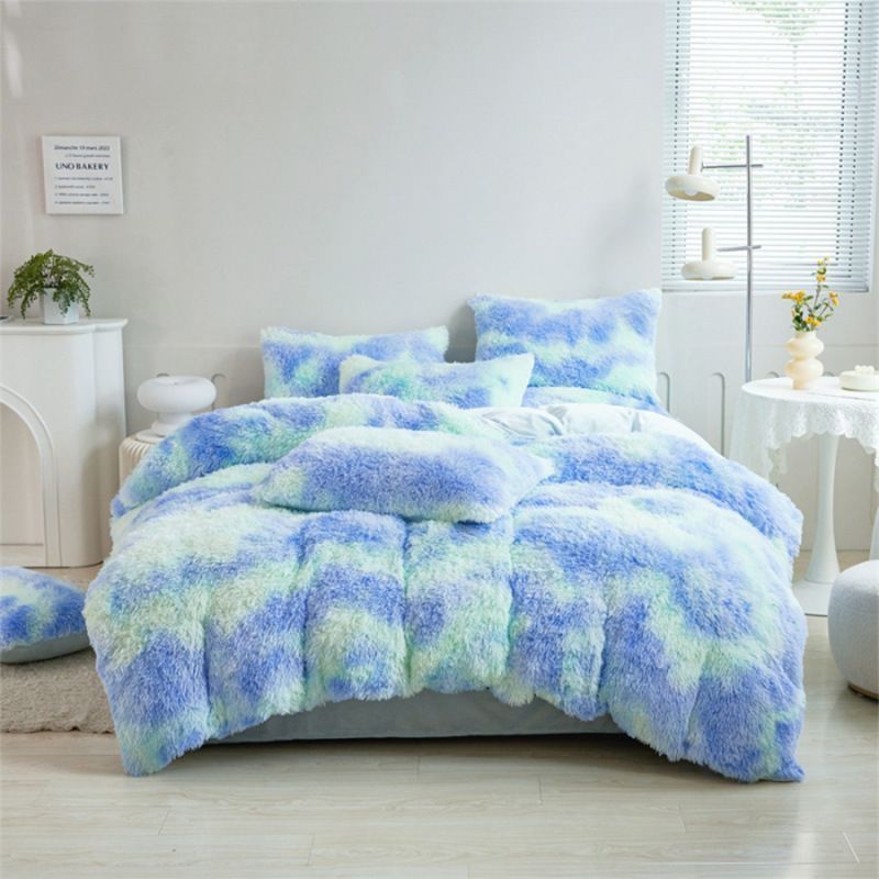 Tie-Dye Bedding Set Three-Piece Bedding Set Soft Bedding Trendy Bedding Home - Gray - Size 150*200cm - Image 2