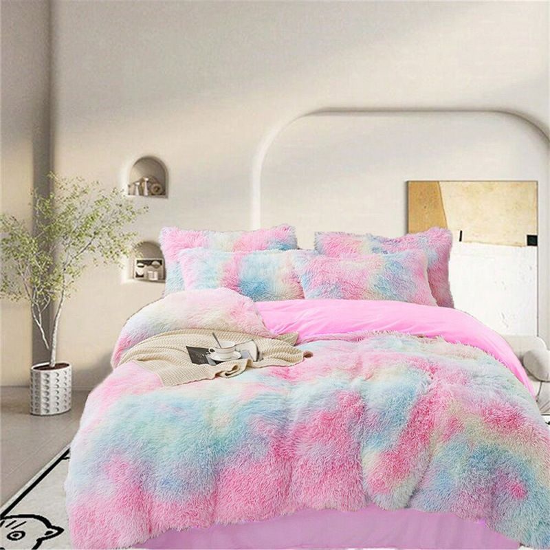 Tie-Dye Bedding Set Three-Piece Bedding Set Soft Bedding Trendy Bedding Home - Gray - Size 150*200cm - Image 3