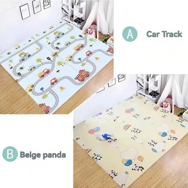 double-sided cartoon mat, folding mat, 2cm living room mat, game mat, odor-free mat, children play mat, foam mat, floor mat Australia - Sprouting Spring - Size 160-180cm - Image 3