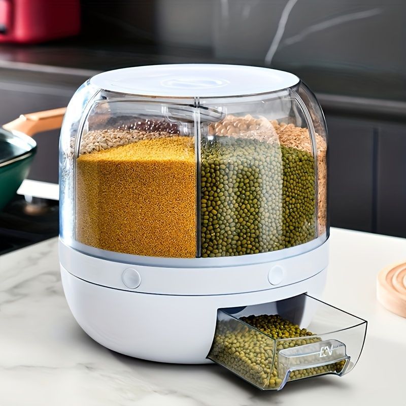 rotating storage container, large capacity grain storage, food storage box, sealed food container, kitchen organization, insect proof food storage, moisture proof food storage, airtight canister, Australian pantry - Green - Size 20L - Image 5