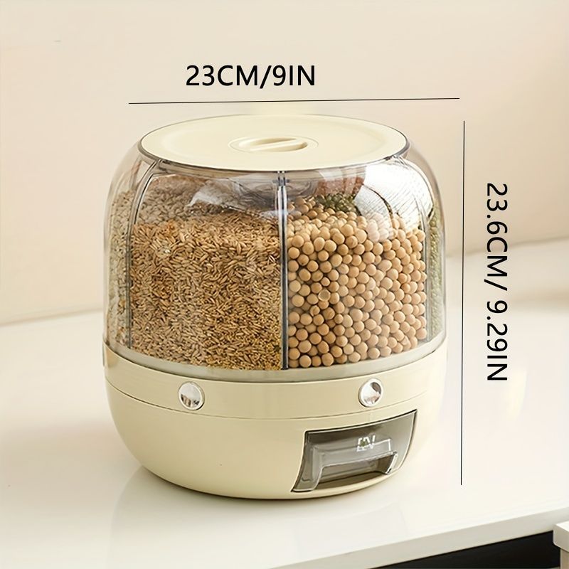 rotating storage container, large capacity grain storage, food storage box, sealed food container, kitchen organization, insect proof food storage, moisture proof food storage, airtight canister, Australian pantry - White - Size 12L - Image 4
