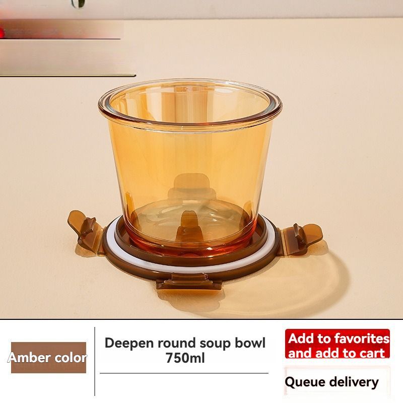 glass soup cup, airtight soup cup, microwave-safe soup cup, office lunch box, sealed food container, glass lunch box, soup container - Navy - Size 750ML-2PCS - Image 6