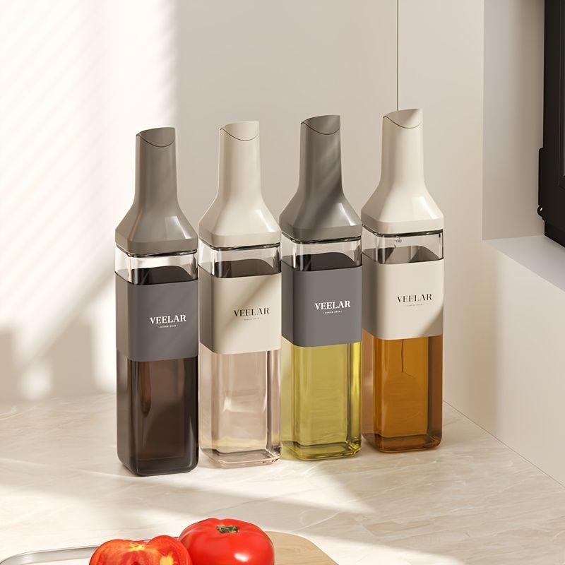 automatic opening glass bottles, oil bottles, condiment bottles, kitchen storage, soy sauce bottles, vinegar bottles, Australian kitchen - Gray - Size 500ml - Image 8