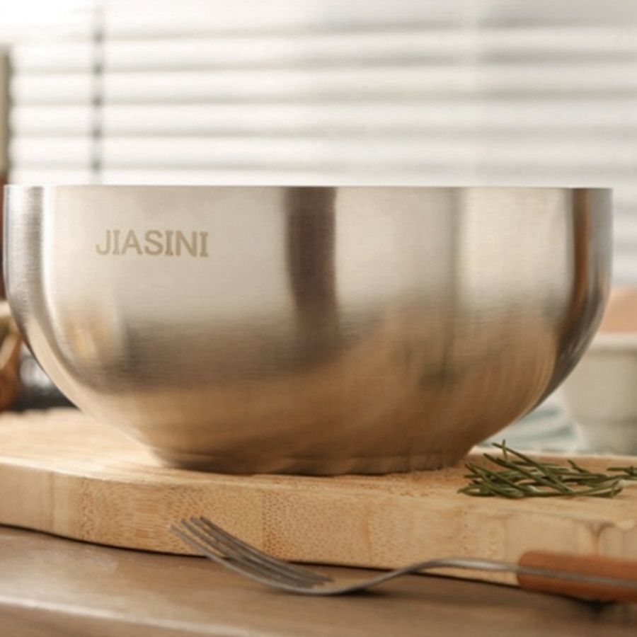 Stainless Steel Noodle Bowls Double-Layered Bowls Heat Insulation Bowls 5-Piece - Silver - Size Pack of 5 pieces - Image 5