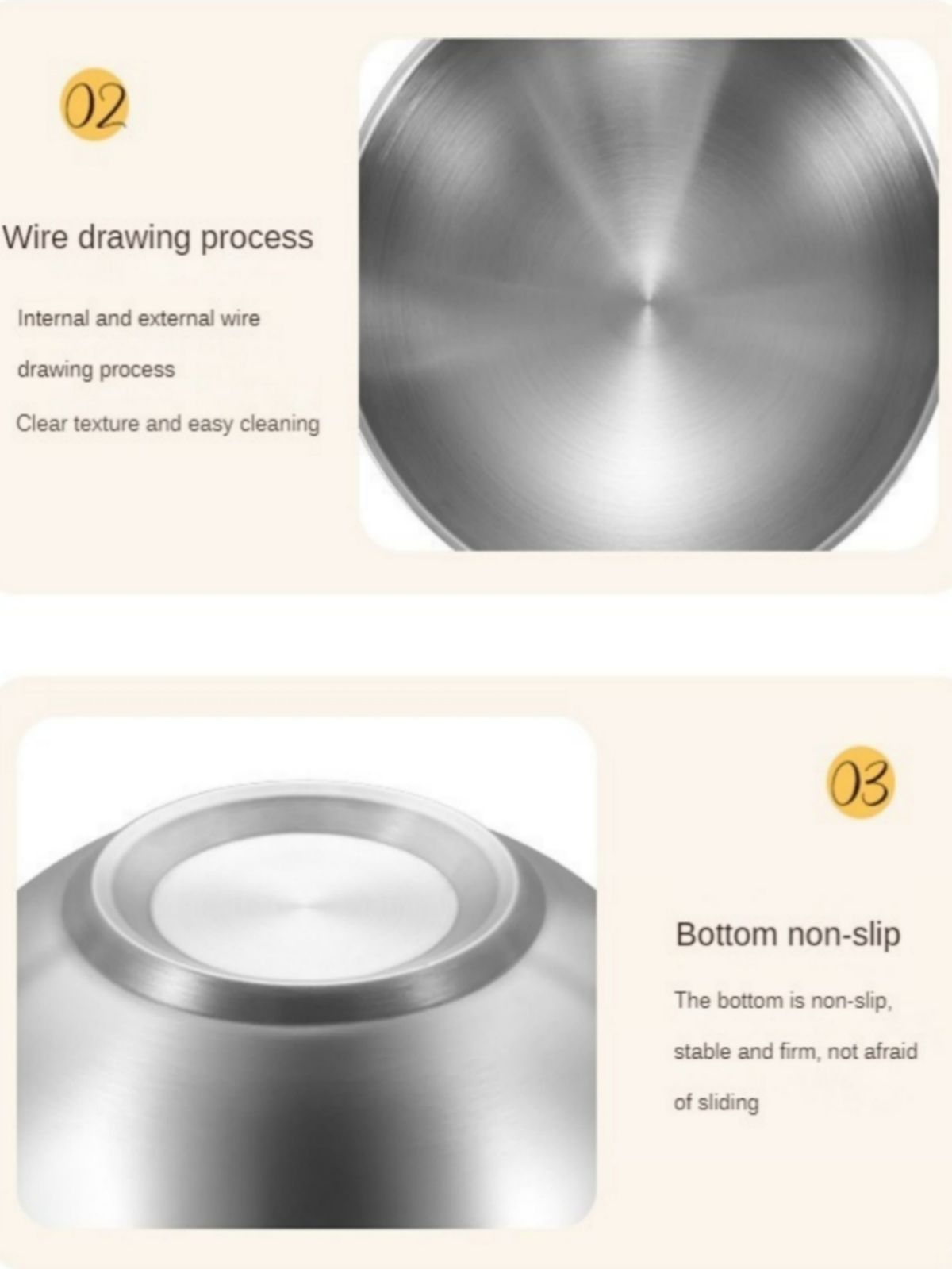 Stainless Steel Noodle Bowls Double-Layered Bowls Heat Insulation Bowls 5-Piece - Silver - Size Pack of 5 pieces - Image 6