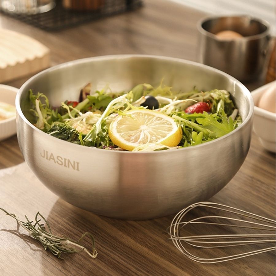 Stainless Steel Noodle Bowls Double-Layered Bowls Heat Insulation Bowls 5-Piece - Silver - Size Pack of 5 pieces - Image 7