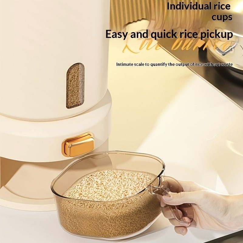 large capacity rice dispenser, measuring cup, time scale, plastic grain storage container, sealed food storage, insect proof food storage, moisture proof food storage, flour storage, pet food storage, Australian kitchen - gray and transparent - Size 20L - Image 5