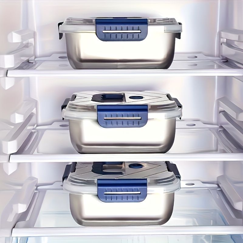 Silver 4PCS stainless steel food storage containers,airtight containers,meal prep containers,stackable food storage,Australian kitchen,leakproof food containers,reusable lunch containers - Image 4