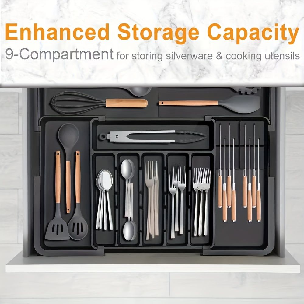 kitchen utensil set, organizer tray, wooden look handles, stainless steel utensils, heat resistant kitchen tools, Australian kitchenware, home cook essentials, non-stick safe utensils, kitchen drawer organizer, cooking utensils set - Image 4