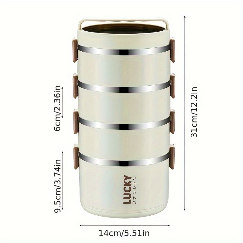 White stainless steel bento box, multi-layer lunch box, food storage container, Australian kitchenware, reusable lunch box, leak-proof food container - Image 4