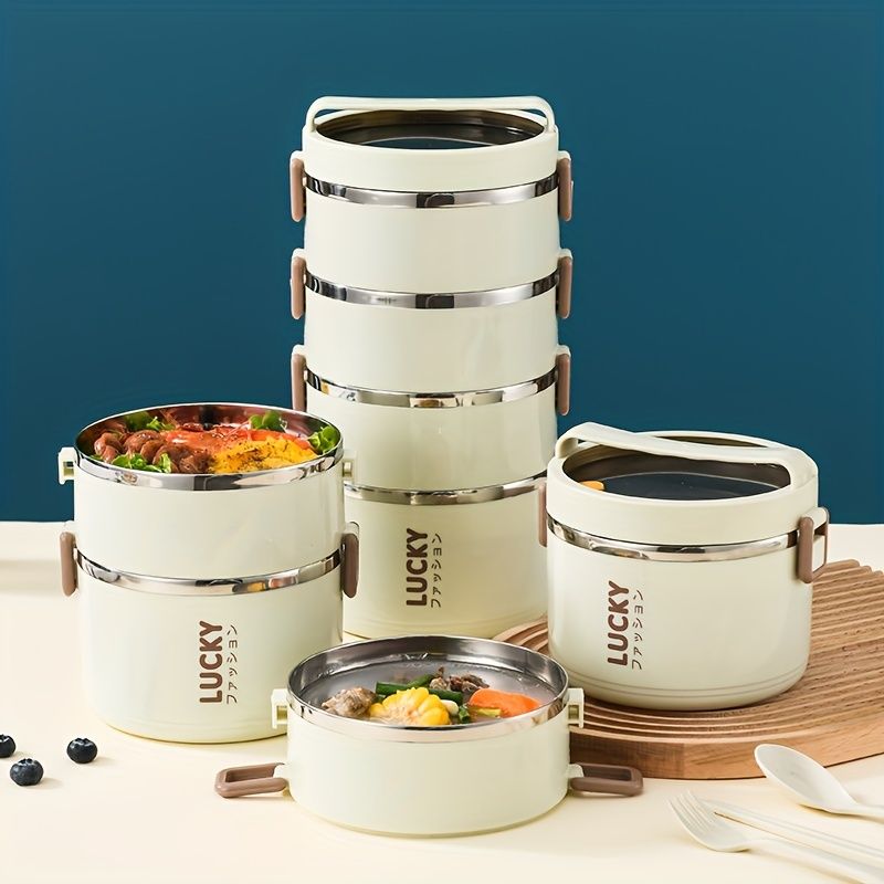 White stainless steel bento box, multi-layer lunch box, food storage container, Australian kitchenware, reusable lunch box, leak-proof food container - Image 7