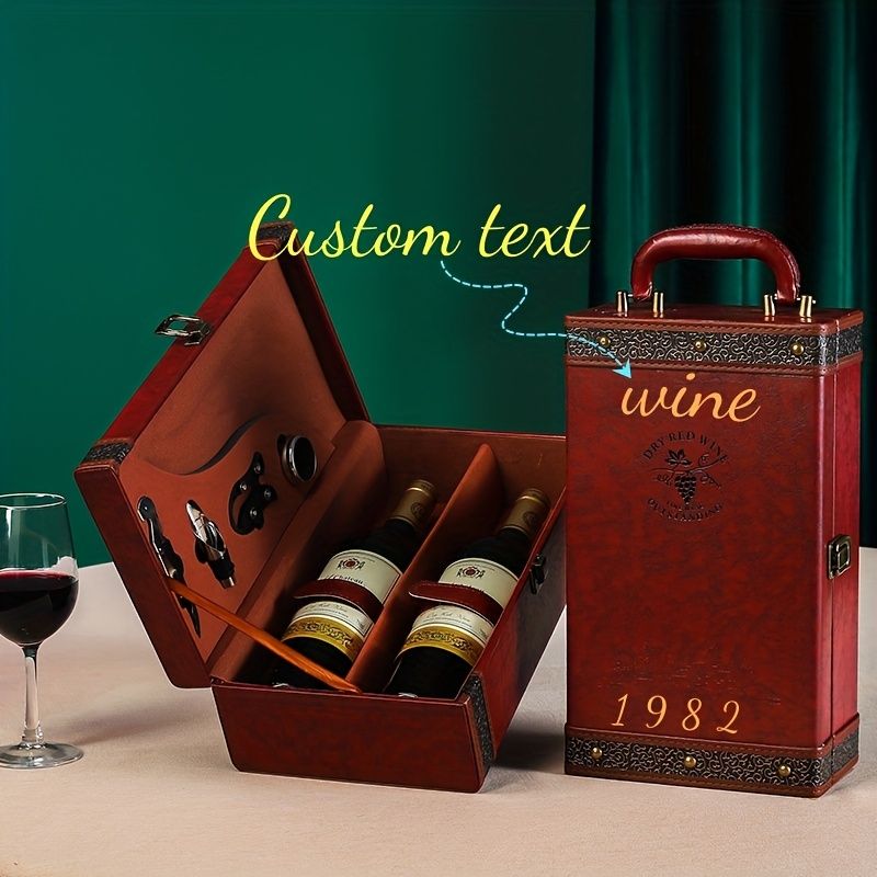 Red wine gift box, wine accessories, personalized wine box, custom text wine box, wine cooling barrels, Australia wine gift - Image 2