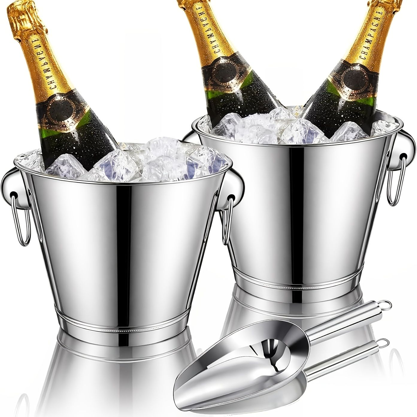 metal champagne cooler, beverage cooler, wine cooler, party cooler, cold keeping cooler, 2 piece cooler set, drink cooler, entertaining accessory, Australia, summer party essentials - Image 1