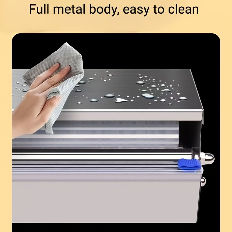 Silver Blue Stainless Steel Cling Wrap Dispenser, Kitchen Storage, Food Storage, Cling Wrap Holder, High-Quality Kitchen Accessory, Australian Kitchen, Wrap Dispenser - Image 4