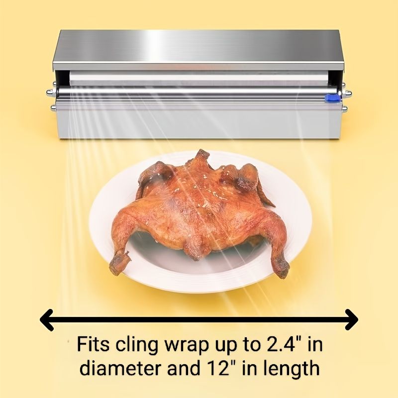 Silver Blue Stainless Steel Cling Wrap Dispenser, Kitchen Storage, Food Storage, Cling Wrap Holder, High-Quality Kitchen Accessory, Australian Kitchen, Wrap Dispenser - Image 7