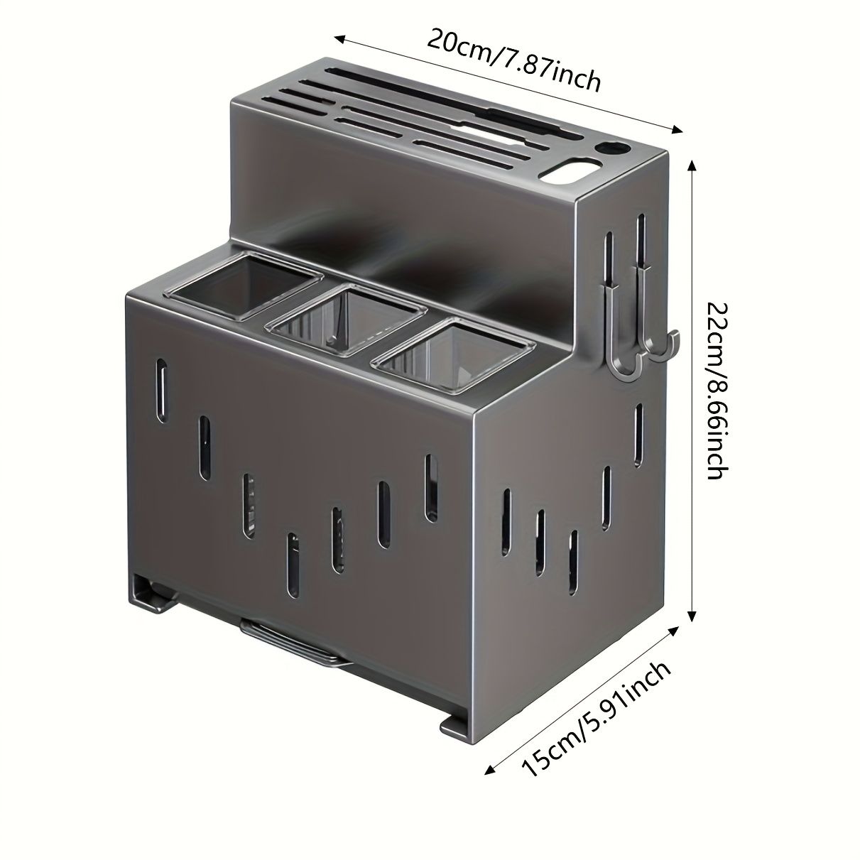 Gray kitchen knife storage rack, kitchen utensils organizer, knife holder, kitchen storage solution, high-quality kitchen rack, knife block organizer, countertop knife rack, Australian kitchen storage, kitchen tool organizer - Image 6