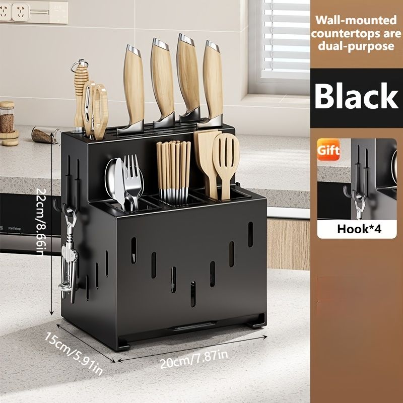 Gray kitchen knife storage rack, kitchen utensils organizer, knife holder, kitchen storage solution, high-quality kitchen rack, knife block organizer, countertop knife rack, Australian kitchen storage, kitchen tool organizer - Image 8