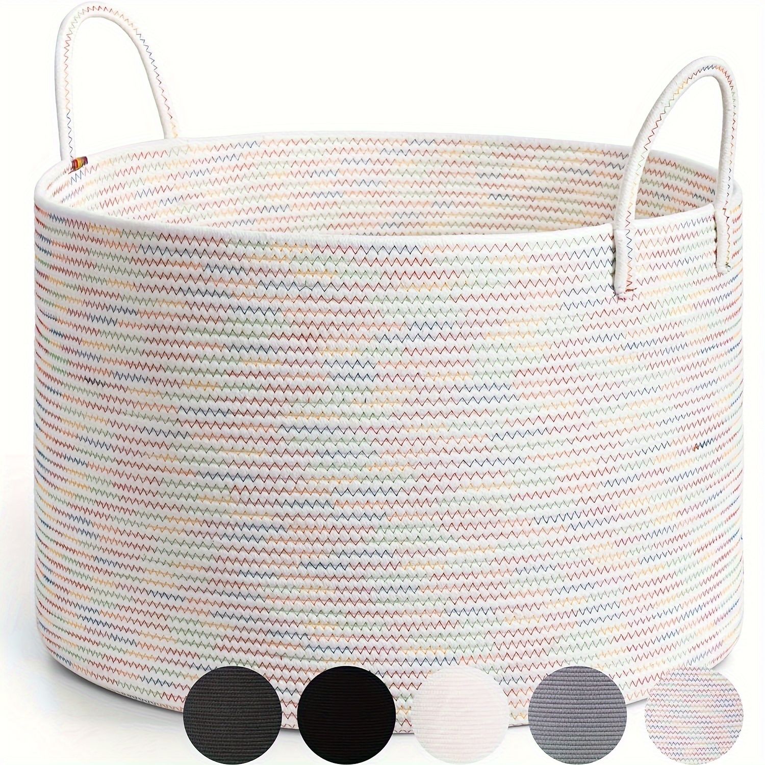 woven laundry basket, durable laundry basket, spacious laundry hamper, stylish laundry storage, Australian home organisation, multi-purpose storage basket, ergonomic handles, decorative laundry bin - Image 1
