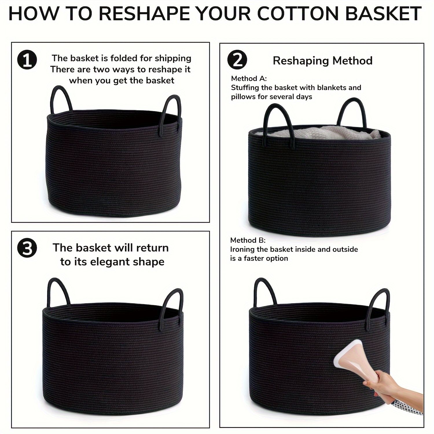woven laundry basket, durable laundry basket, spacious laundry hamper, stylish laundry storage, Australian home organisation, multi-purpose storage basket, ergonomic handles, decorative laundry bin - Image 4