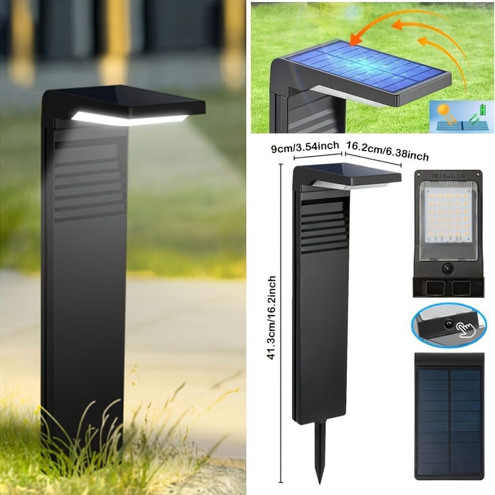 solar path lights, 2-pack, warm white cool white, four lighting modes, outdoor lighting, garden lights, driveway lights, lawn lights, Australian outdoor decor, eco-friendly path lights - Black - Size 2pcs - Image 3