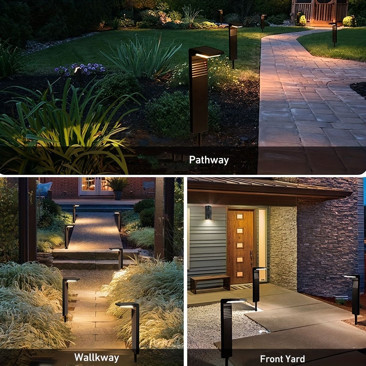 solar path lights, 2-pack, warm white cool white, four lighting modes, outdoor lighting, garden lights, driveway lights, lawn lights, Australian outdoor decor, eco-friendly path lights - Black - Size 2pcs - Image 8