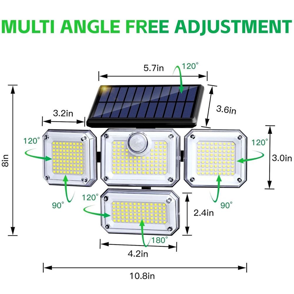 solar outdoor light, motion sensor wall light, waterproof led light, rotatable solar panel, Australian outdoor lighting, energy saving garden light, dusk to dawn light - White light - Size 2PCS - Image 1