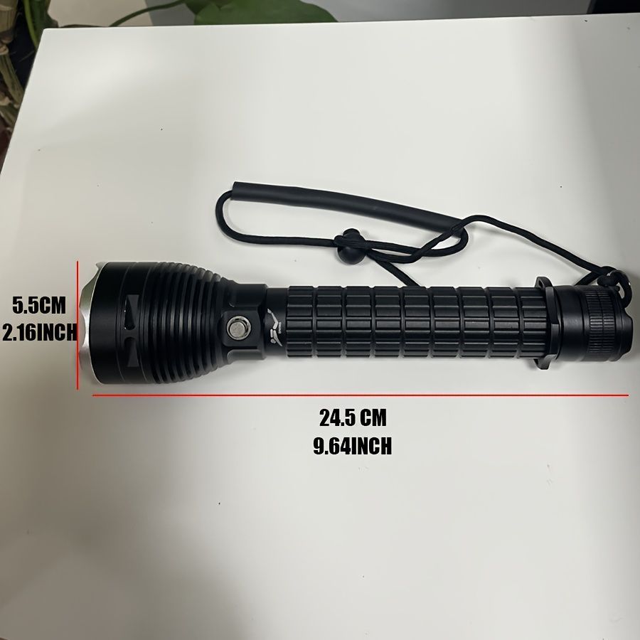 LED diving flashlight, high-lumen flashlight, 26650 battery flashlight, professional diving flashlight, multi-mode flashlight, anti-slip flashlight, underwater torch, outdoor lighting, Australia - Black - Size 黄光 - Image 6