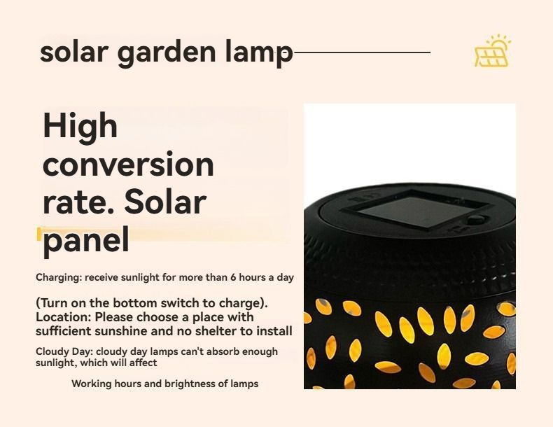 solar table lamp, outdoor metal lamp, IP65 lamp, ambient projection light, garden night light, bedroom decor lamp, party lighting, Australian outdoor decor - Black - Size 2PCS - Image 3